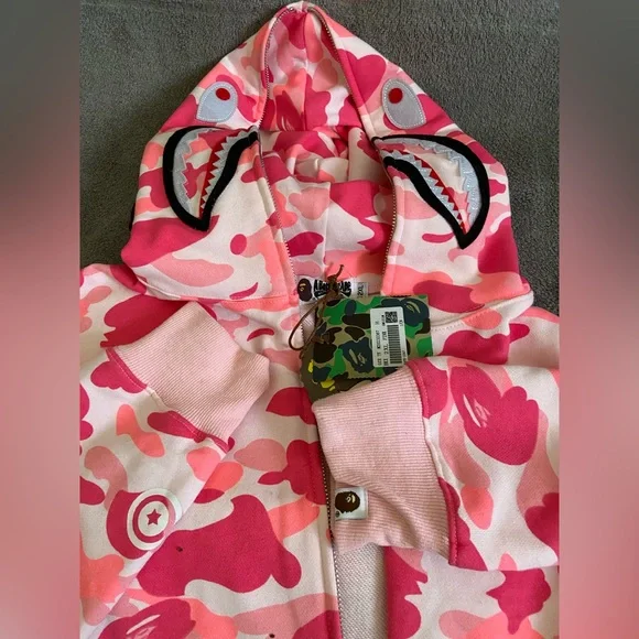 BAPE ABC DOT SHARK FULL ZIP HOODIE ピンク BAPE-ABC-Dot-Shark-Full-Zip-